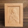 Religious statue of Jesus Christ and the Virgin Mary Catholic icon wooden photo frame home blessing relief crafts ornaments