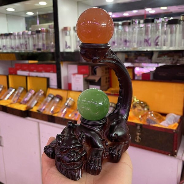 Resin Base Bracket Dragon Pixiu Dragon Turtle Crystal Ball Holder Fortune Mascot Furniture Office Crafts Ornaments
