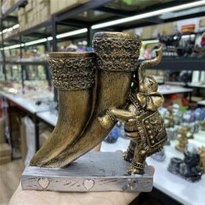 Resin Crafts Crystal Ball Base Ivory Elephant Statue Ornaments Home Living Room Desktop Decorations Suitable for 5-9cm Balls