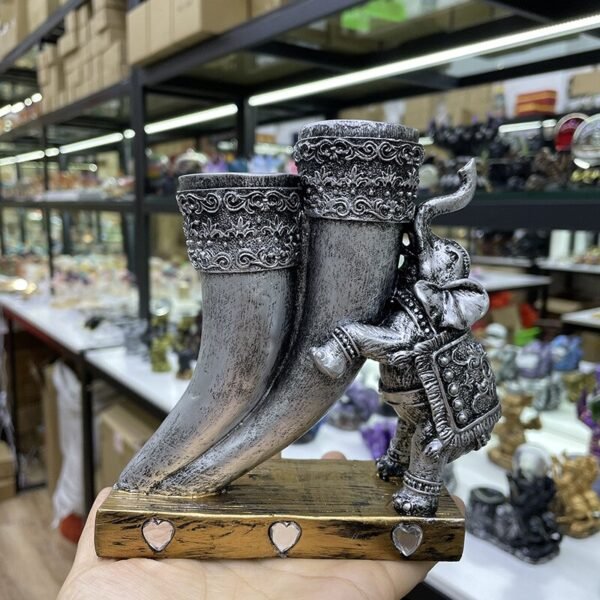 Resin Crafts Crystal Ball Base Ivory Elephant Statue Ornaments Home Living Room Desktop Decorations Suitable for 5-9cm Balls