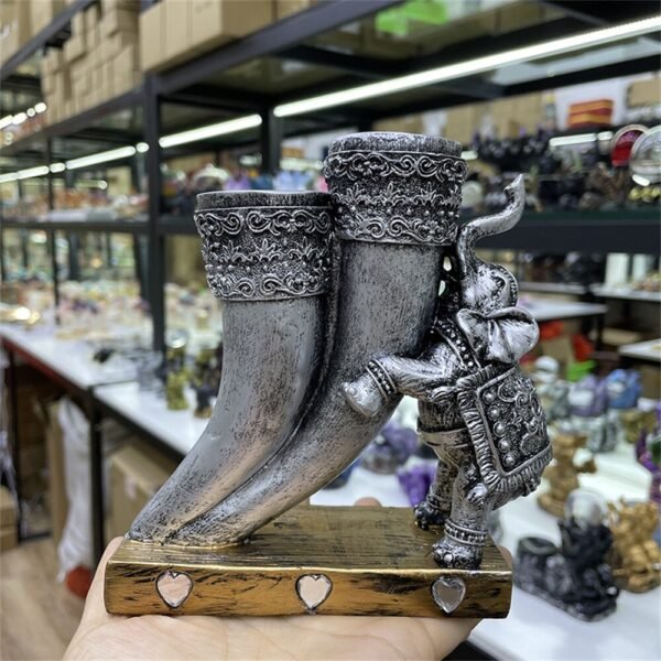 Resin Crafts Crystal Ball Base Ivory Elephant Statue Ornaments Home Living Room Desktop Decorations Suitable for 5-9cm Balls