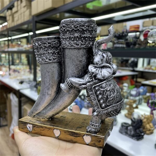 Resin Crafts Crystal Ball Base Ivory Elephant Statue Ornaments Home Living Room Desktop Decorations Suitable for 5-9cm Balls