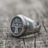 Retro Nordic Style High Quality Metal Tree of Life Signet Ring Classic Punk Men Amulet Jewelry