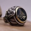 Retro Style Two Tone Saudi Star Ring Mysterious Exaggerated Men Ring Jewelry