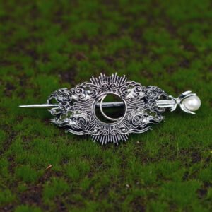Retro Witch Crescent Moon Could Dragon Dead Moth Eagle Hair Barrette Pagan Gothic Hairpin Witch Hairstick for wicca gift