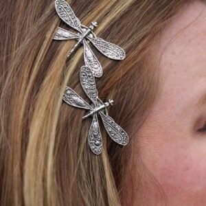 Magic Wicca~Retro antique silver word clip retro dragonfly hairpin