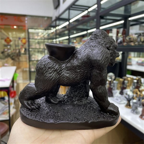 Roaring Gorilla Resin Crafts Ornament Crystal Ball Holder Sphere Display Stand Creative Office Desktop Home Decor Gifts