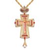 Roman Christian Jesus Cross Necklace Religious God Hangtag Diamond Crown Metal Jewelry Church Utensils Orthodox Gift Catholic