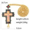 Roman Christian Jesus Cross Necklace Religious God Hangtag Diamond Crown Metal Jewelry Church Utensils Orthodox Gift Catholic