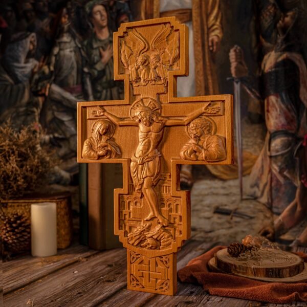 Roman Church Orthodox Cross Orthodox Icon Crucifix Christian Wall Cross Home Interior Wall Decor Wooden Gift