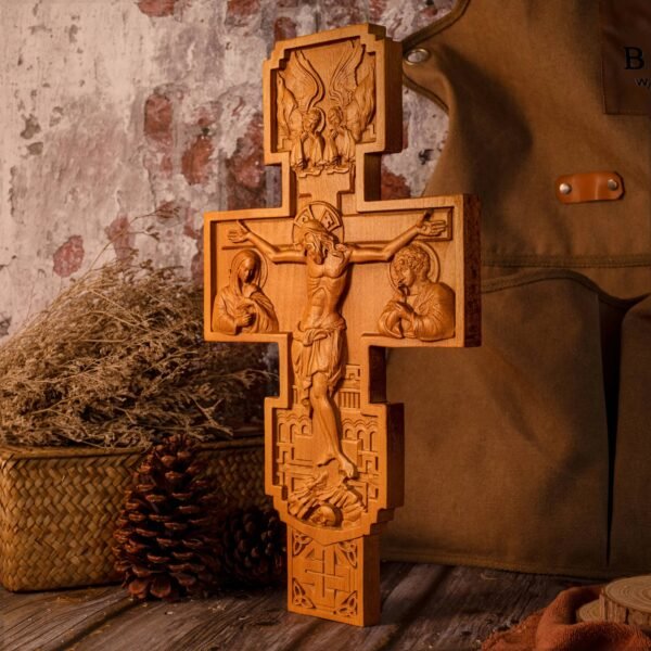 Roman Church Orthodox Cross Orthodox Icon Crucifix Christian Wall Cross Home Interior Wall Decor Wooden Gift
