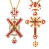 Roman Jesus Cross Necklace Christian Religious God Tag Crown Orthodox Church Utensils Christmas Crucifix Catholic