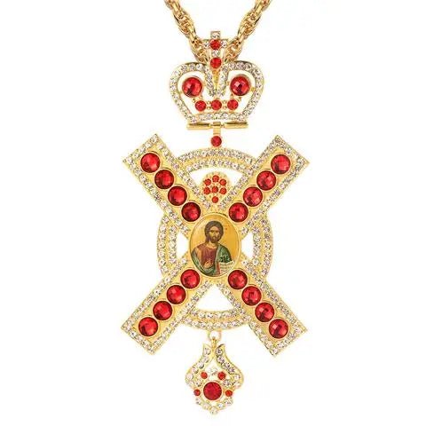 Roman Jesus Cross Necklace Christian Religious God Tag Crown Orthodox Church Utensils Christmas Crucifix Catholic