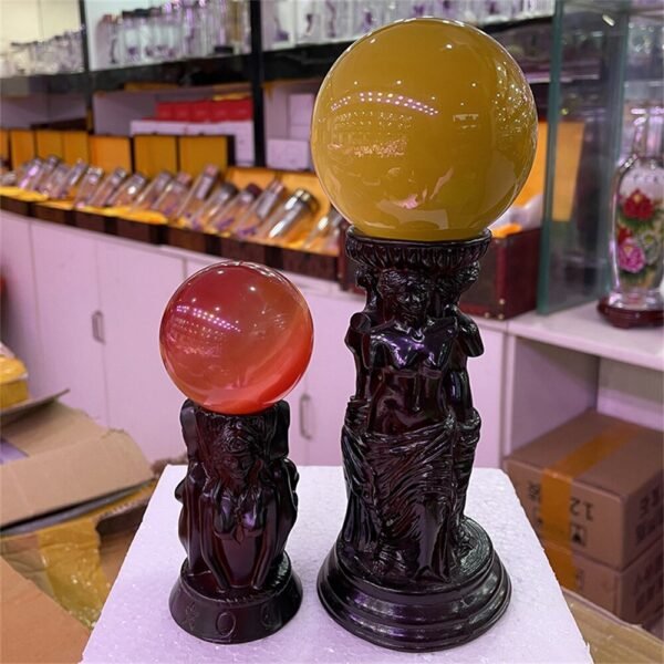 Roman Three Goddess Witch Sun Moon Star Resin Statue Crystal Ball Base Sphere Display Stand Home Decor