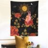 Rose Floral Girls Tapestry Wall Hanging Ancient Wall Tapestry Hippie Moon Night Tapestry Wall Carpets Psychedelic Tapestry
