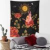 Rose Floral Girls Tapestry Wall Hanging Ancient Wall Tapestry Hippie Moon Night Tapestry Wall Carpets Psychedelic Tapestry