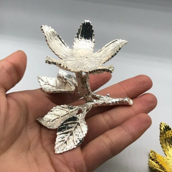 Rose Flower Crystal Glass Ball Metal Base Magic Sphere Display Stand Holder Photography Props Living Room Ornament