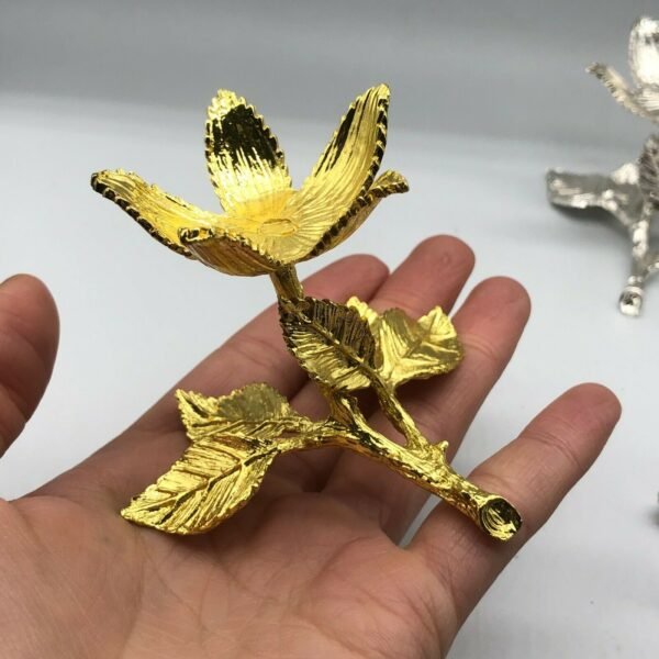 Rose Flower Crystal Glass Ball Metal Base Magic Sphere Display Stand Holder Photography Props Living Room Ornament