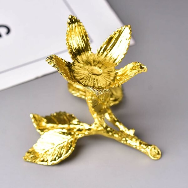 Rose Flower Crystal Glass Ball Metal Base Magic Sphere Display Stand Holder Photography Props Living Room Ornament