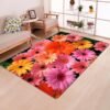 Rose Flower Rug Multicolor Pink Red Wedding Carpet Antislip Living Room Carpet Large Girls Room Mat Home