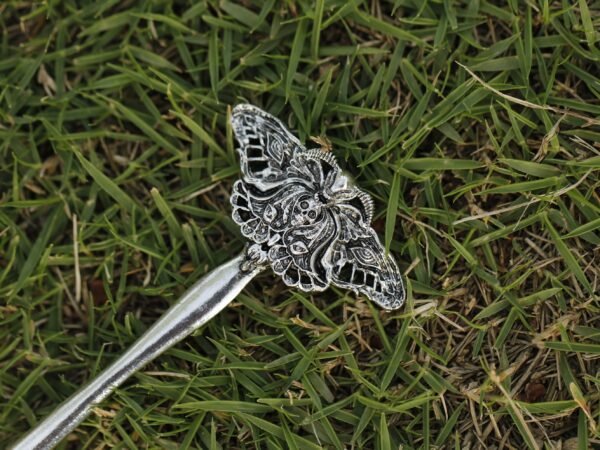 Rose skull hairpin Three-dimensional hair stick witch accessories very cool  staff Wicca unique gift weight 85g