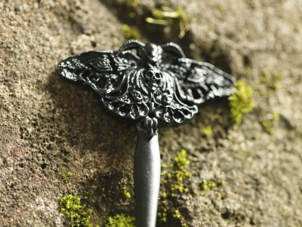 Rose skull hairpin Three-dimensional hair stick witch accessories very cool  staff Wicca unique gift weight 85g