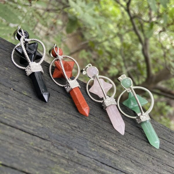 Pendant Stone Star | Amethyst Pendulum Necklace | Pendulum Crystal Necklace - Pendant