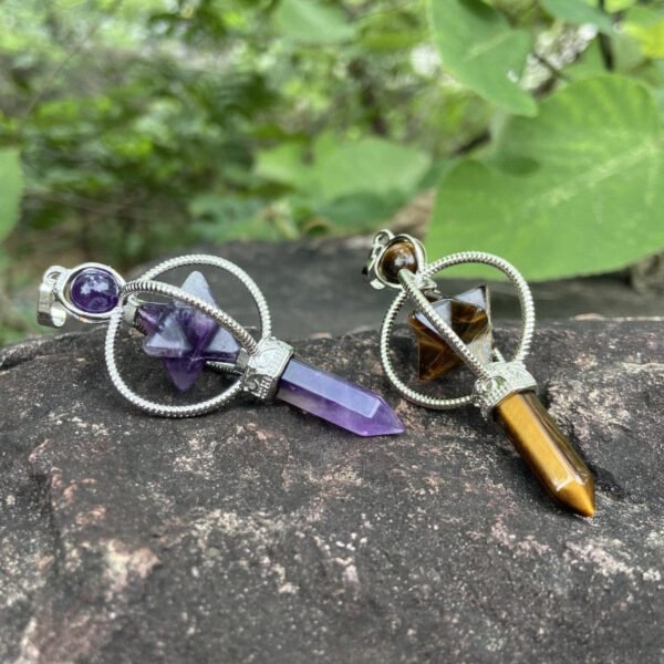 Pendant Stone Star | Amethyst Pendulum Necklace | Pendulum Crystal Necklace - Pendant