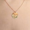 Round Forest Mountain Pendant Necklace Pine Tree Charm Chain Women Girl Necklaces Fashion Jewelry Accessories Statement Necklace
