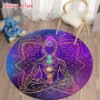 Round Meditation Chakra Pattern Carpet Yoga Practice Area Rug Indoor Home Decoration Floor Mat - Rug