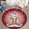 Round Meditation Chakra Pattern Carpet Yoga Practice Area Rug Indoor Home Decoration Floor Mat - Rug