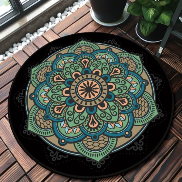 Mandala Bedroom Carpet Children's Room Floor Mat Non-slip Computer Chair Study Mat Ethnic Style Living Room Round Carpet