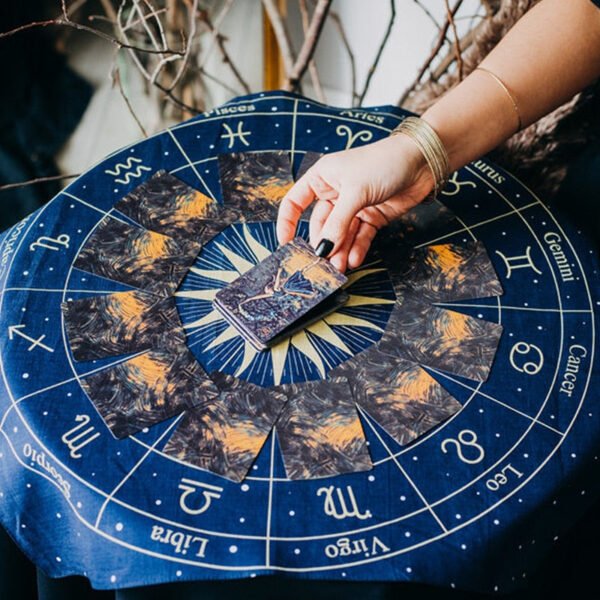 Tarot Tapestry Wheel of the Zodiac Astrology Chart Wall Hanging