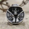Vintage Cowboy Double Gun Skull Ring