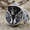 Vintage Cowboy Double Gun Skull Ring