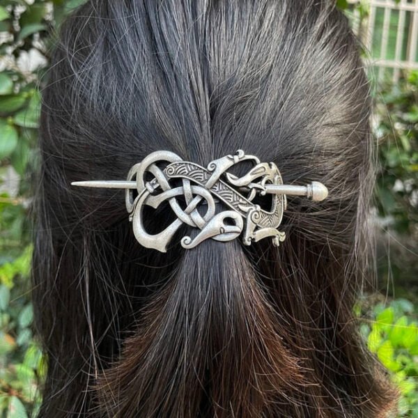 Norse Viking hair clip barrette celtic viking knot wicca vintage Hairpin Wedding Accessories