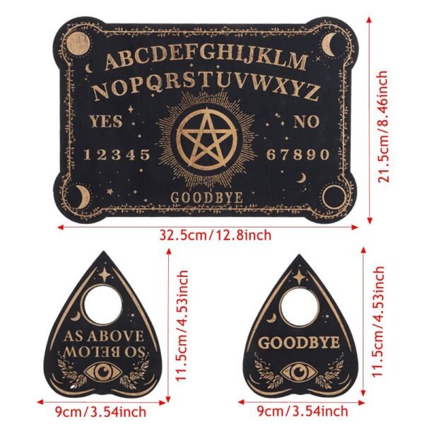 Stars Sun  Moon Black Wooden Spirit Board