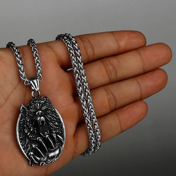 Viking Style Various Wolf Head Runes Unisex Necklace Pendant