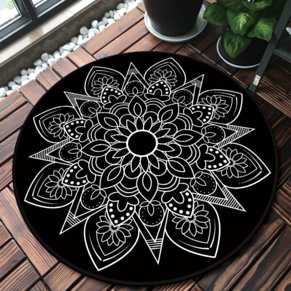 Mandala Bedroom Carpet Children's Room Floor Mat Non-slip Computer Chair Study Mat Ethnic Style Living Room Round Carpet