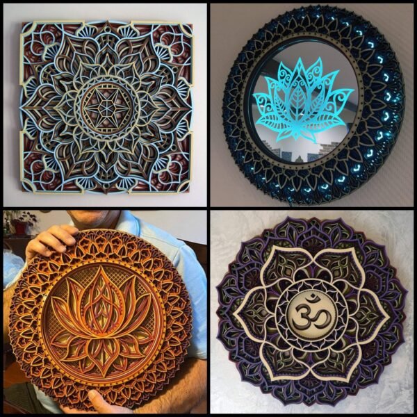 Iron Lotus Flower Mandala Wall Mount Decoration