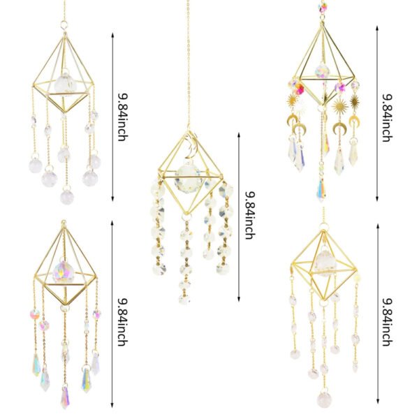 Crystal Suncatcher Prism Window Rainbow Maker Moon Crystal Ball Amethyst Pendant Sun Catcher Hanging Ornament Garden Decor New