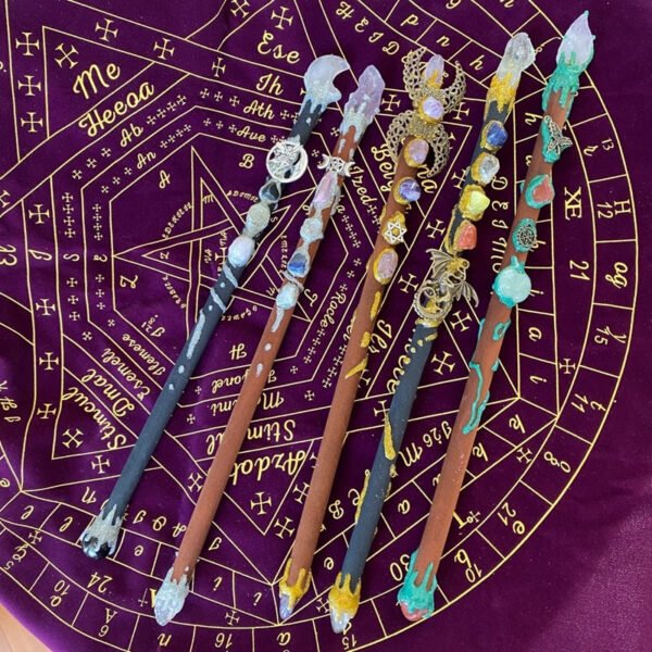 Natural Crystal Magic Witch Wands Stones Rose Quartz Pagan Wizard Power Mineral Witchcraft Wicca Altar Pendulum Home Decoration