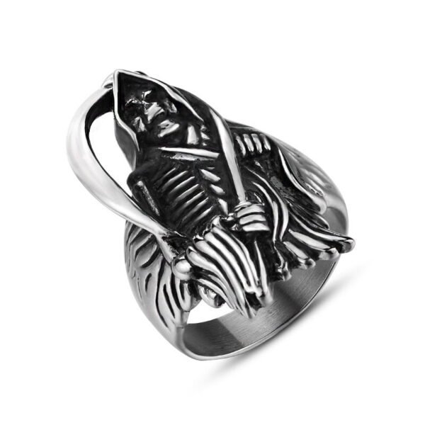 Unique Gothic Grim Reaper Skull Ring