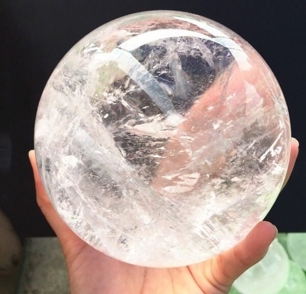 Natural Rock Polished Clear Quartz Balls White Crystal Sphere Healing
