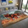 3D Mats Dinosaur Fossil Art Premium Rug Square Flannel Anti-slip Large Carpet Living Room Home Decor Kids Bedroom Furry Carpet