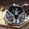 Vintage Cowboy Double Gun Skull Ring
