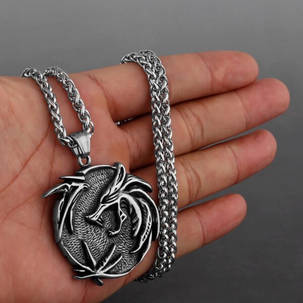 Viking Style Various Wolf Head Runes Unisex Necklace Pendant