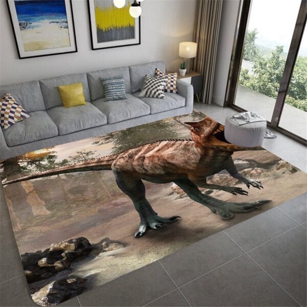 3D Mats Dinosaur Fossil Art Premium Rug Square Flannel Anti-slip Large Carpet Living Room Home Decor Kids Bedroom Furry Carpet