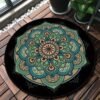 Mandala Bedroom Carpet Children's Room Floor Mat Non-slip Computer Chair Study Mat Ethnic Style Living Room Round Carpet