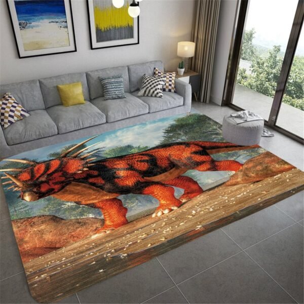 3D Mats Dinosaur Fossil Art Premium Rug Square Flannel Anti-slip Large Carpet Living Room Home Decor Kids Bedroom Furry Carpet